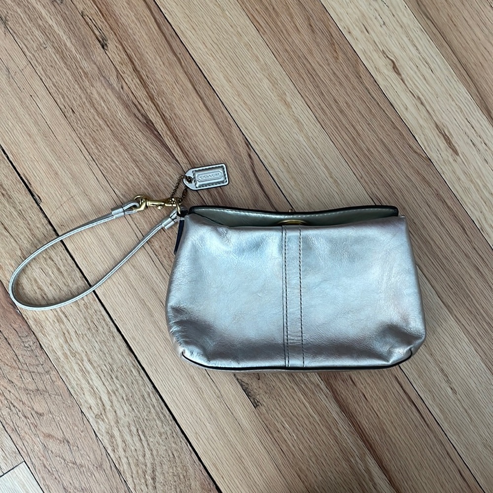 Coach Mini Silver Wristlet Purse